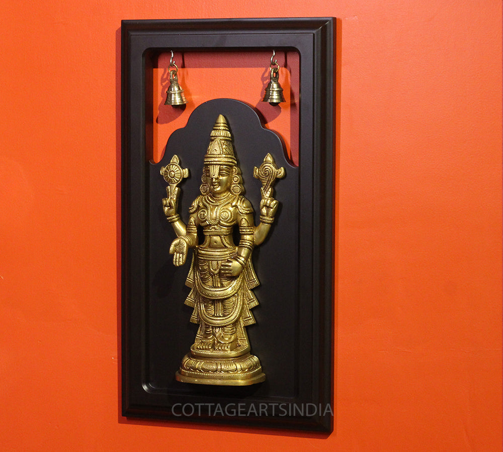Brass Lord Balaji Wall Hanging with Temple Bells