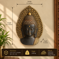 Brass Buddha Face Rustic Black