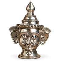 Brass Shiva Mukhlingam Idol -Silver Finished