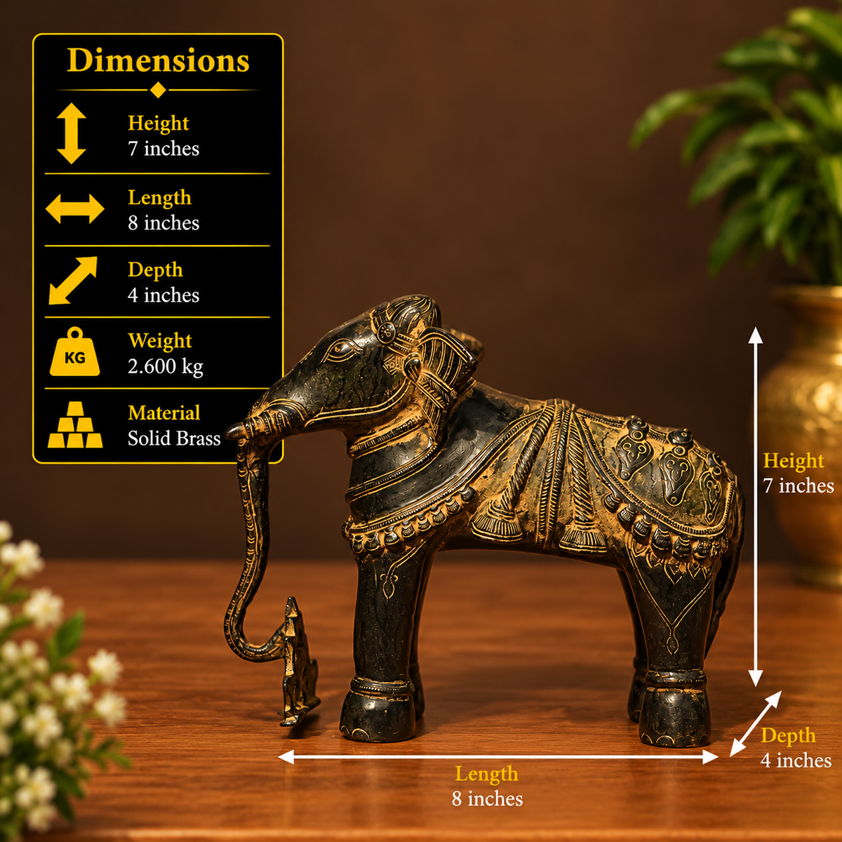 Brass Vintage Elephant