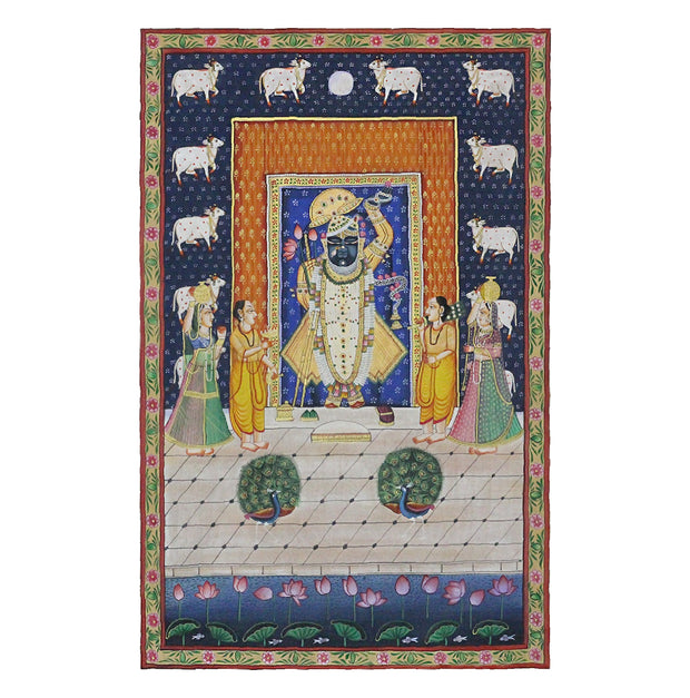 Hand-Painted Shrinathji Temple Pichwai Painting | Traditional Nathdwara Art