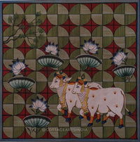 Pichwai Paintng Cow Lotus