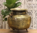 Brass Vintage Carved Planter