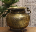 Brass Vintage Carved Planter