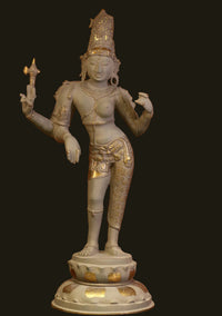Brass Ardhanarishvara Rustic With Gold Finish 27"