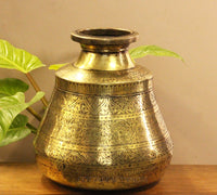 Brass Vintage Carved Planter