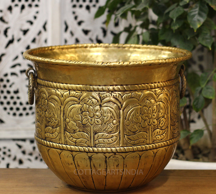 Brass Vintage Finish Planter 12"