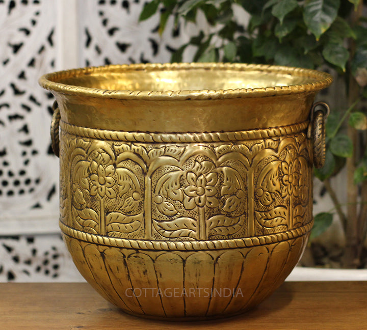 Brass Vintage Finish Planter 12"
