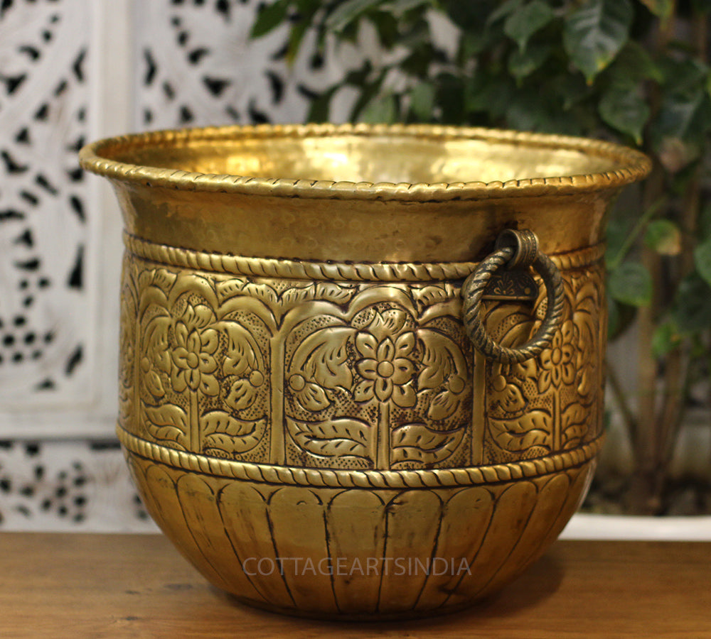 Brass Vintage Finish Planter 12"