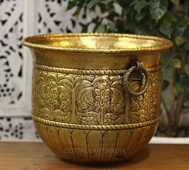 Brass Vintage Finish Planter 12"
