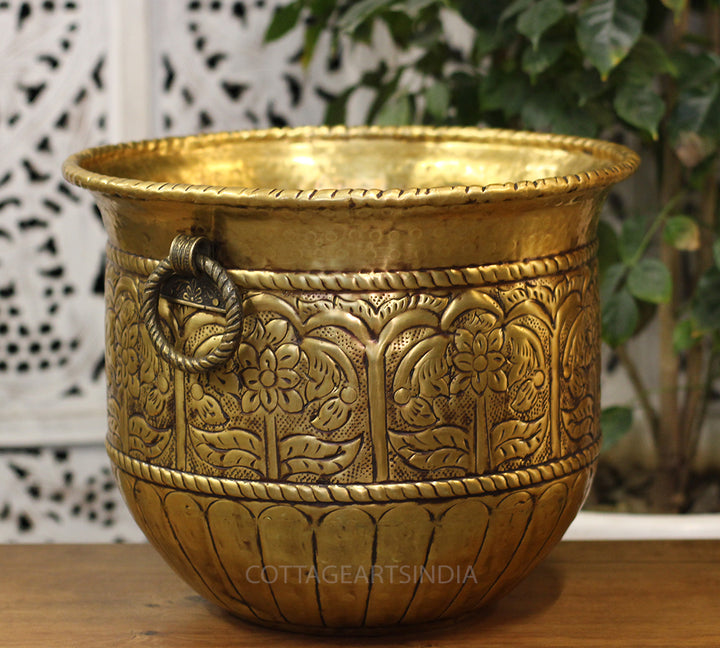 Brass Vintage Finish Planter 12"