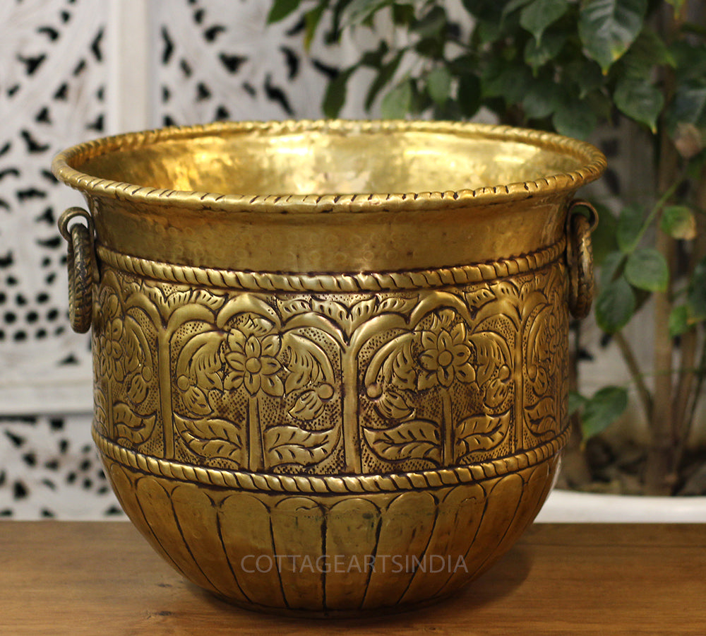 Brass Vintage Finish Planter 12"