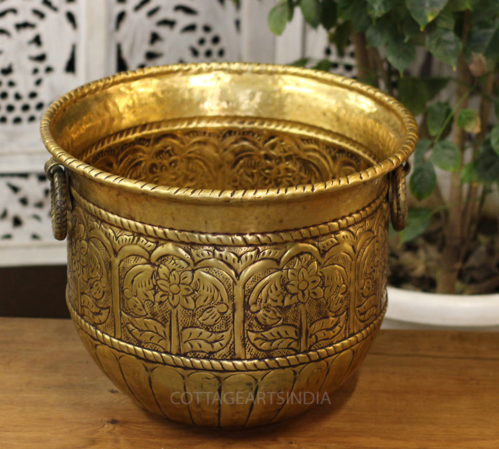 Brass Vintage Finish Planter 12"