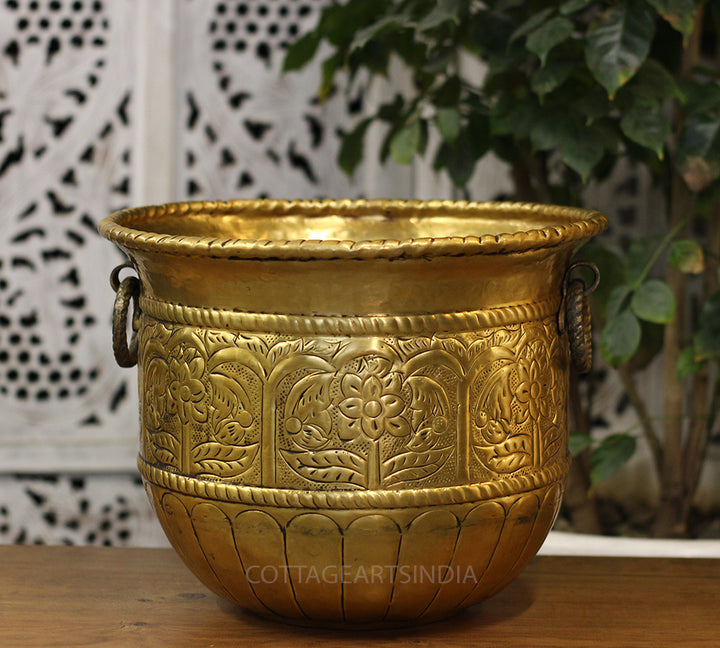 Brass Vintage Finish Planter 10"