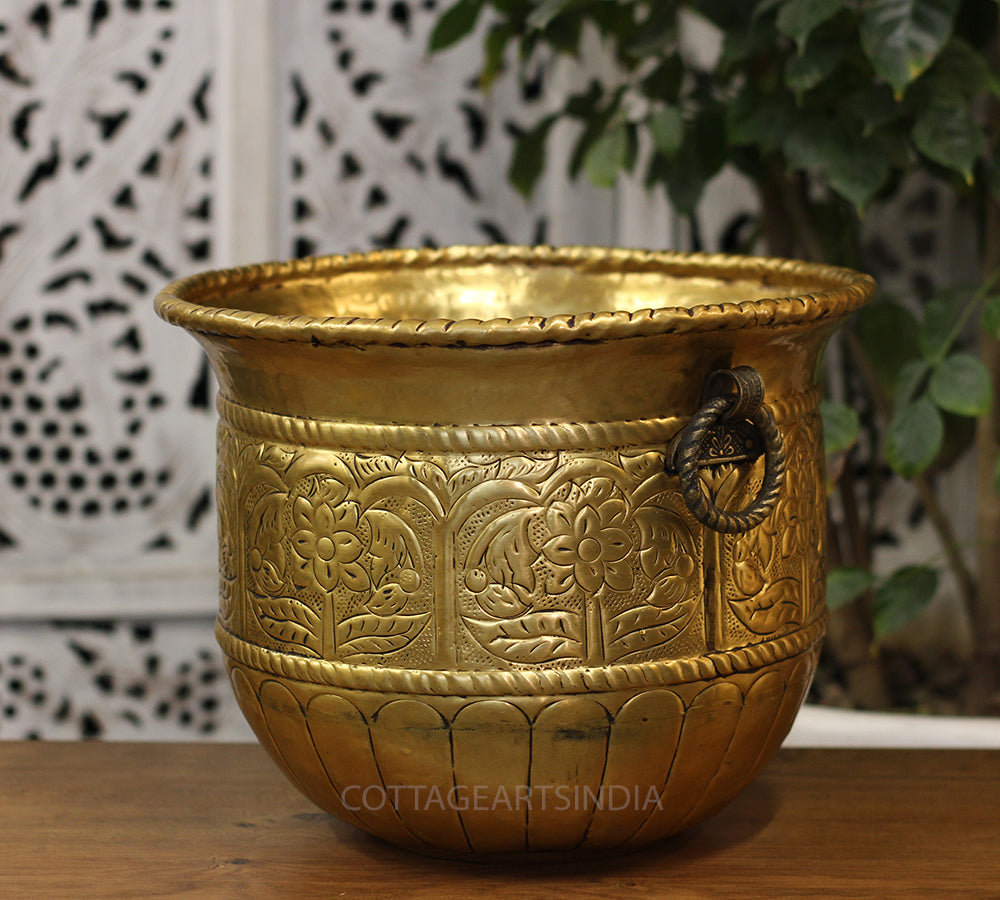 Brass Vintage Finish Planter 10"