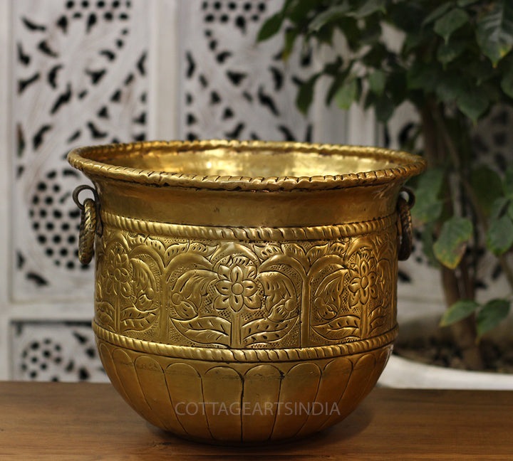 Brass Vintage Finish Planter 10"