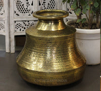 Brass Vintage Carved Planter