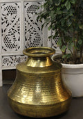 Brass Vintage Carved Planter