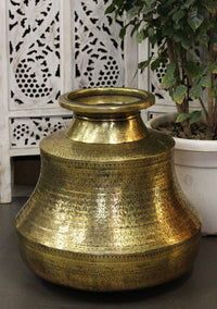 Brass Vintage Carved Planter