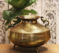 Brass Vintage Carved Planter
