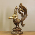 Brass Mayura Deepam – Traditional Peacock Lady Oil Lamp