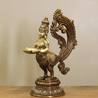 Brass Mayura Deepam – Traditional Peacock Lady Oil Lamp