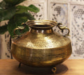 Brass Vintage Carved Planter