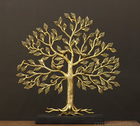 Brass Kalavriksha Tree of Life on Wooden Base – Handcrafted Auspicious Décor