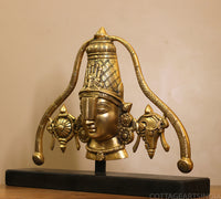 Brass Lord Venkateswara on Wooden Base