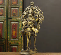 Brass Vintage Finished Khandoba on Horse Idol