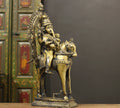 Brass Vintage Finished Khandoba on Horse Idol