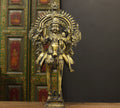Brass Vintage Finished Khandoba on Horse Idol
