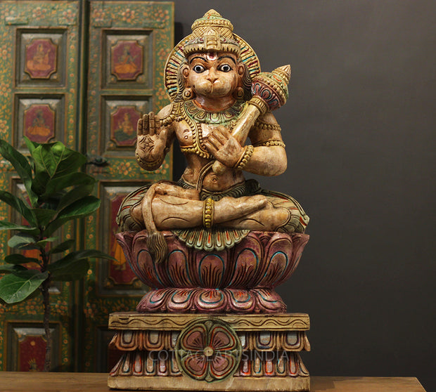 Wooden Hanuman 25"