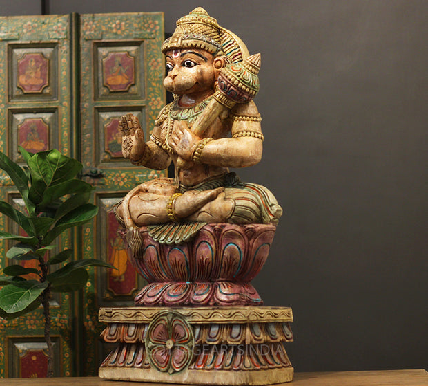 Wooden Hanuman 25"