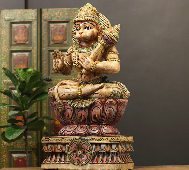 Wooden Hanuman 25"