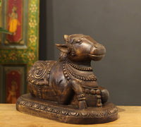 Wooden Carrved Nandi 13"