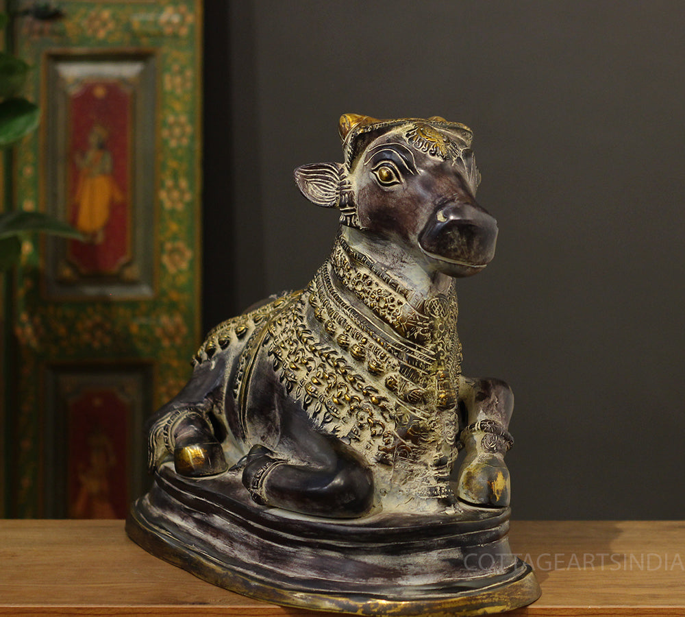 Brass Nandi In Antique Black Finish 17"