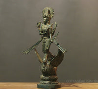 Balinese Bronze  Saraswati On Swan