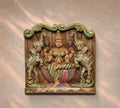 Wooden Hand Carved Wall Panel -GajLaxmi 12"