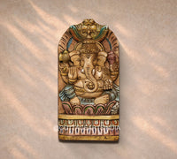 Wooden Hand Carved Wall Hanging  -Ganesh