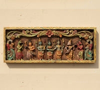 Hand-Carved Wooden Meenakshi Kalyanam Panel 36"