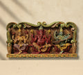 Wooden Hand Carved Wall Panel -Laxmi Ganesh Saraswati 24"