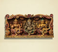 Wooden Hand Carved Wall Panel -Laxmi Ganesh Saraswati 24"