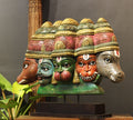 Wooden Panchmukhi Hanuman Bust