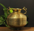 Brass Vintage Carved Planter