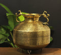 Brass Vintage Carved Planter