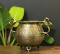 Brass Vintage Carved Planter