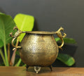 Brass Vintage Carved Planter