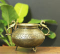 Brass Vintage Carved Planter