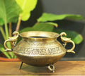 Brass Vintage Carved Planter